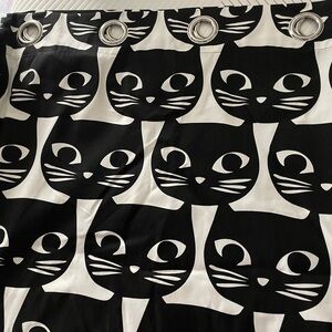 Black and White Cat Pattern Curtains
